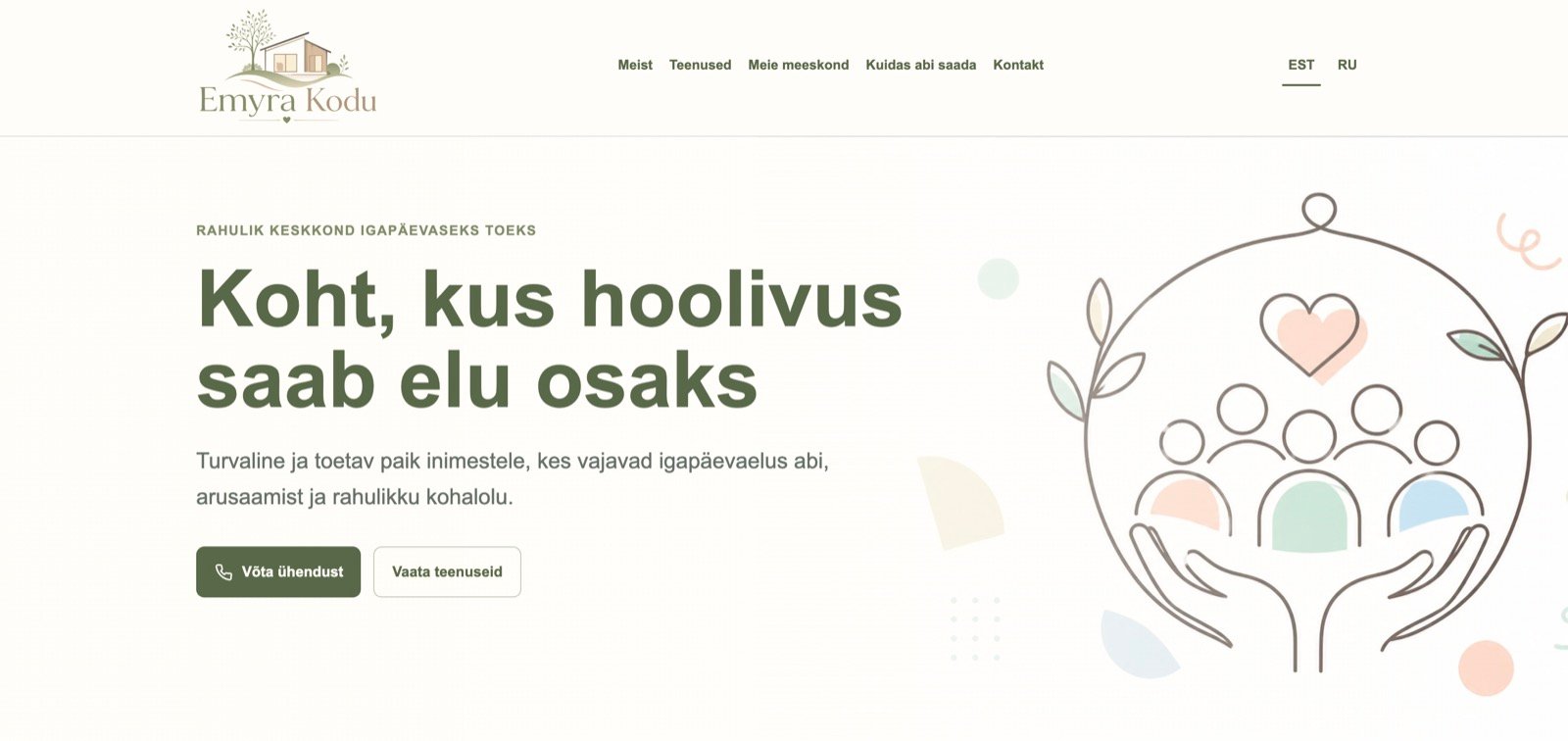 Emyra Kodu social care website screenshot